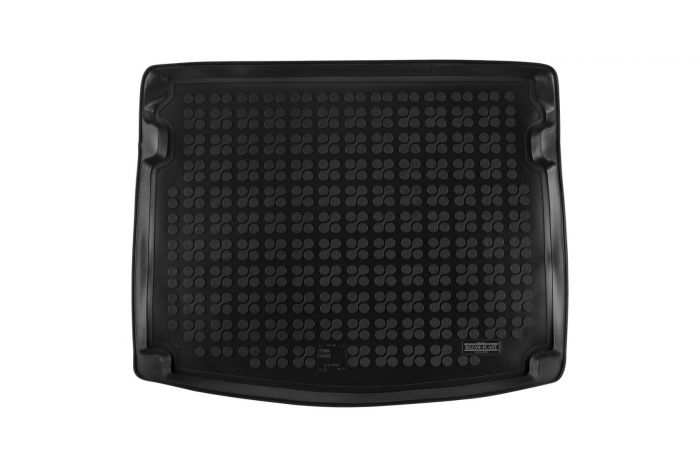 Gummi Kofferraummatte passend für den Skoda Karoq version 2x4 mit einem  kleinen Reserverad mit varioflex system 2017->